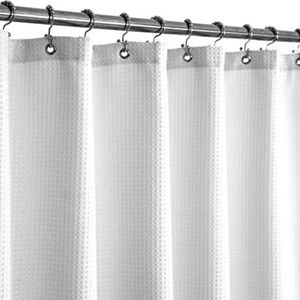 Harissa white waffle weave shower curtain